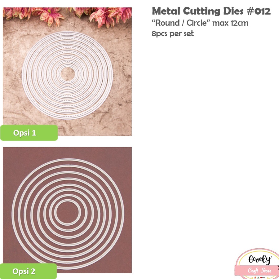 

LovelyCraftStore Metal Cutting Dies S12 8pcsset Circle Round Lingkaran untuk Stencil Cards Scrapbook journal etc