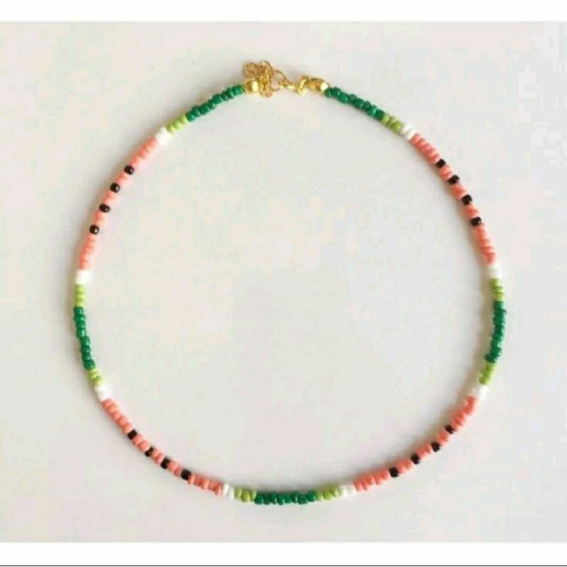 kalung mote watermelon beads kalung buah fruit necklace boho bohemian choker