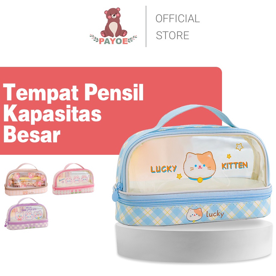 

PAYOE Kotak Tempat Pensil Kartun Transparan Anak