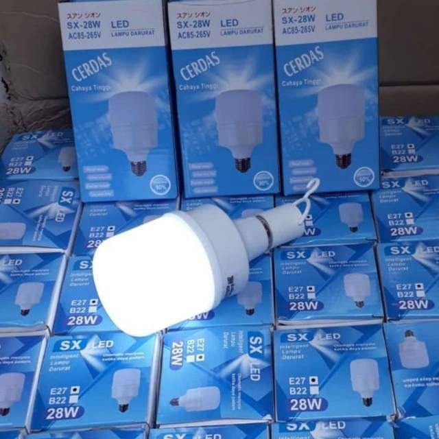 Lampu Emergency SX-28W Cerdas 28 Watt Bohlam LED Nyala Tanpa Listrik Lampu Darurat