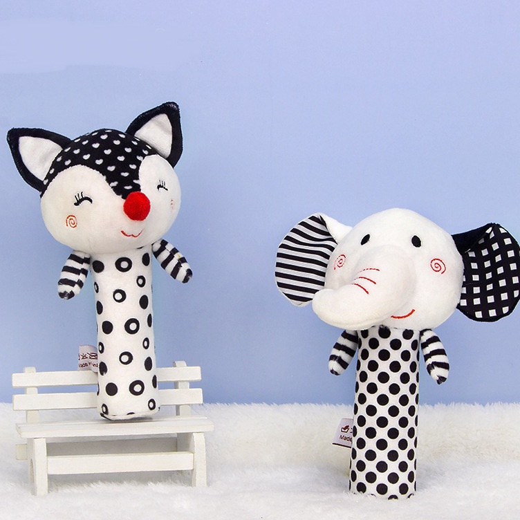 CONTRAST STICK RATTLE  Rattle stick bayi mainan teether baby  mainan tangan bayi