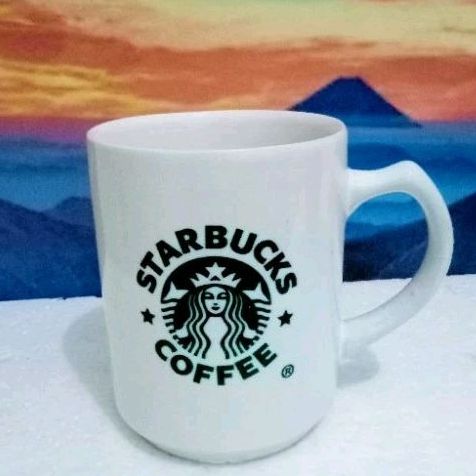 Gelas Starbucks coffee gelas sablon mug souvernir bahan keramik