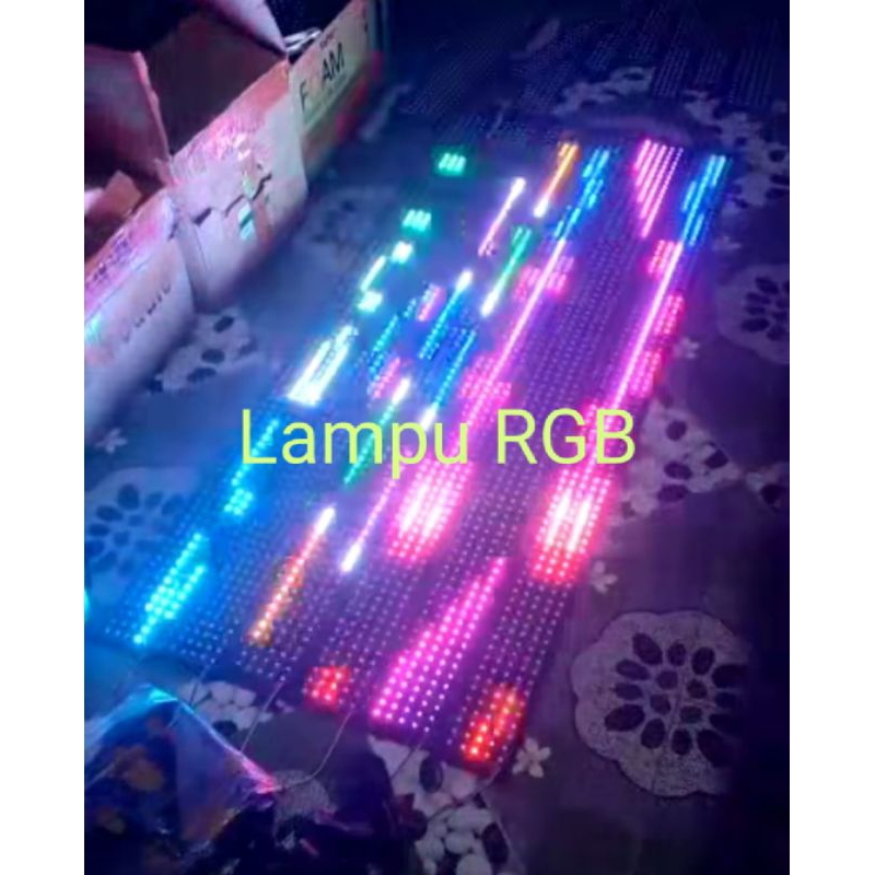 Strobo kaca running text 5baris 12v dan 24v