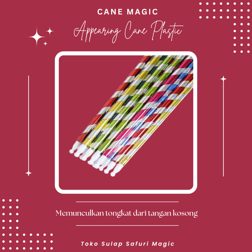 Alat Sulap Appearing Cane Plastik 90 cm - Sulap Tongkat Jadi Pita - Tongkat Sulap - Toko Sulap