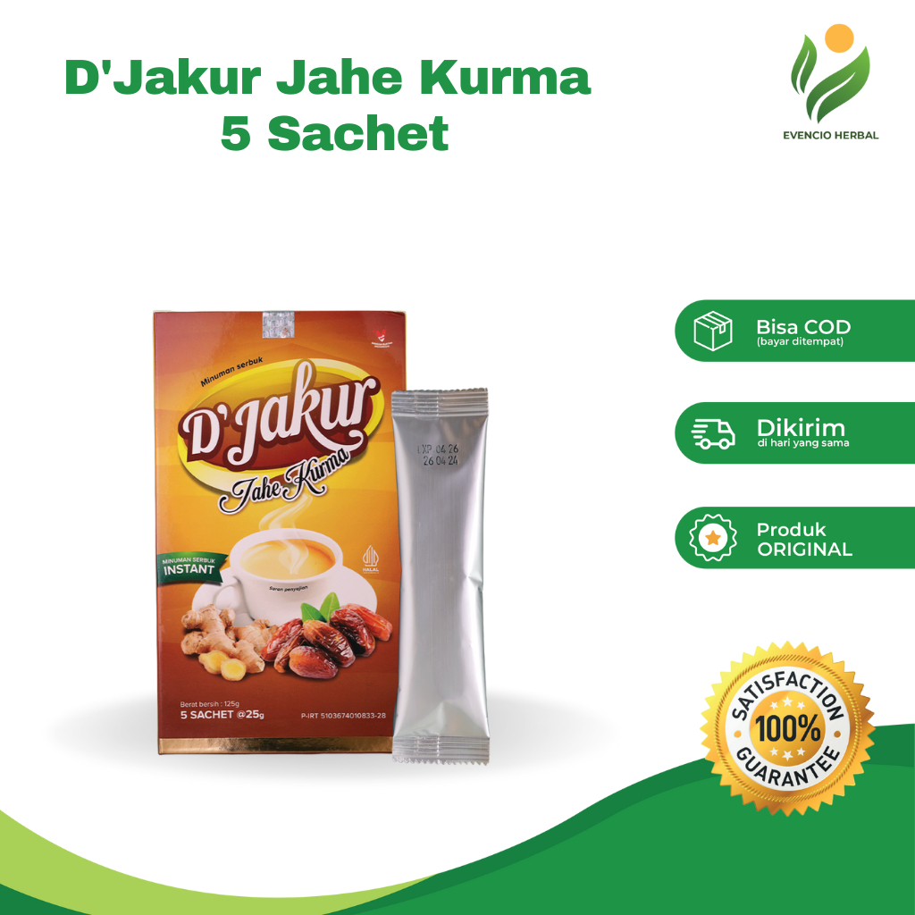 

D'Jakur - Minuman Serbuk Rasa Jahe Kurma Isi 5 Sachet