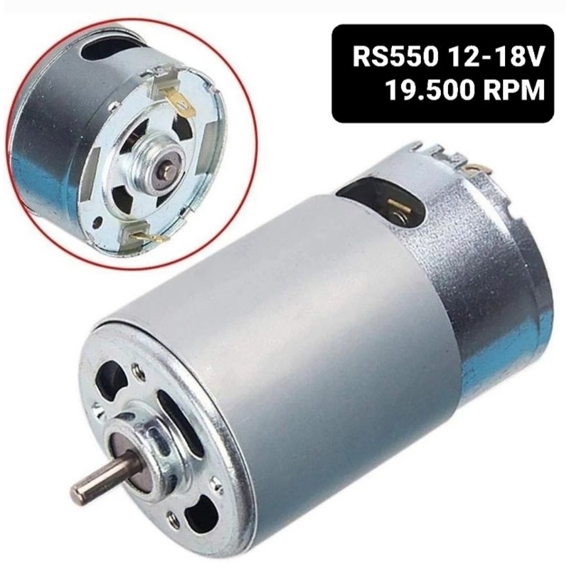Dinamo RS550 550 DC motor high speed 12v-18v 19500 RPM 4.5A as shank 3.17 mm