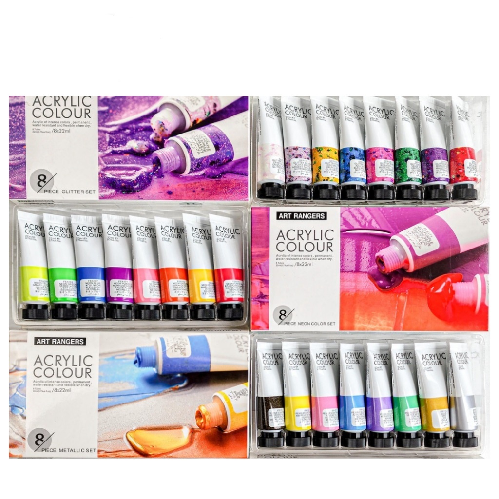 

Art Ranger Rangers Pastel Metallic Acrylic Paint / Cat Akrilik set 8x22ml