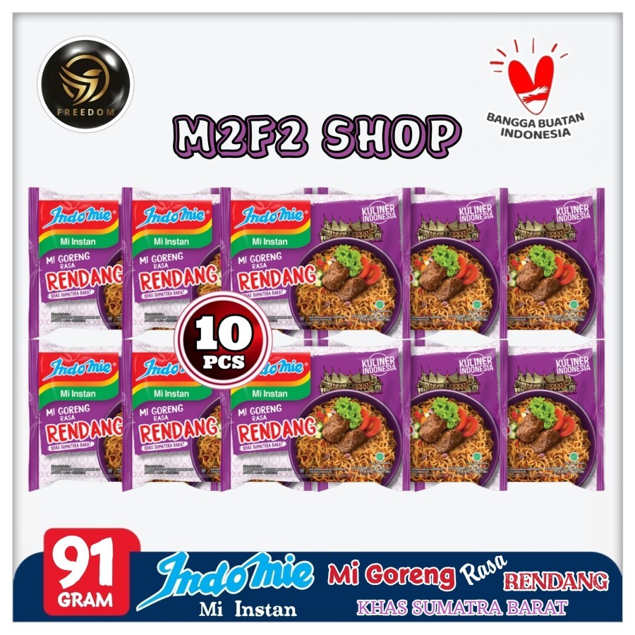 

Indomie Mie Instant Goreng Rasa Rendang Khas Sumatera Barat | Bag - 91 gr (Kemasan 10 Pcs)