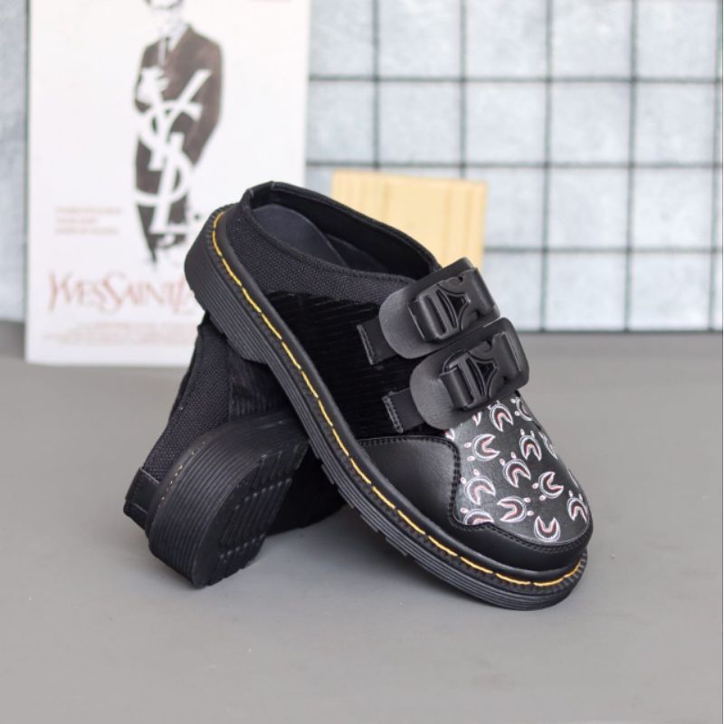 Sepatu Bustong Sandal Formal Pria Original Gabby Bape Black