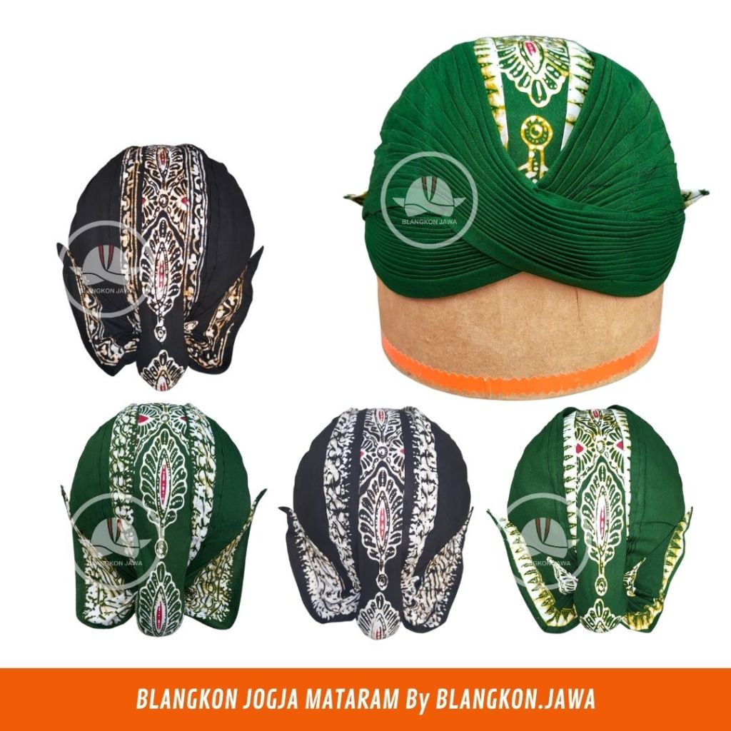 Blangkon alusan jawa praktis mataram bisa dilipat dicuci motif godong kates