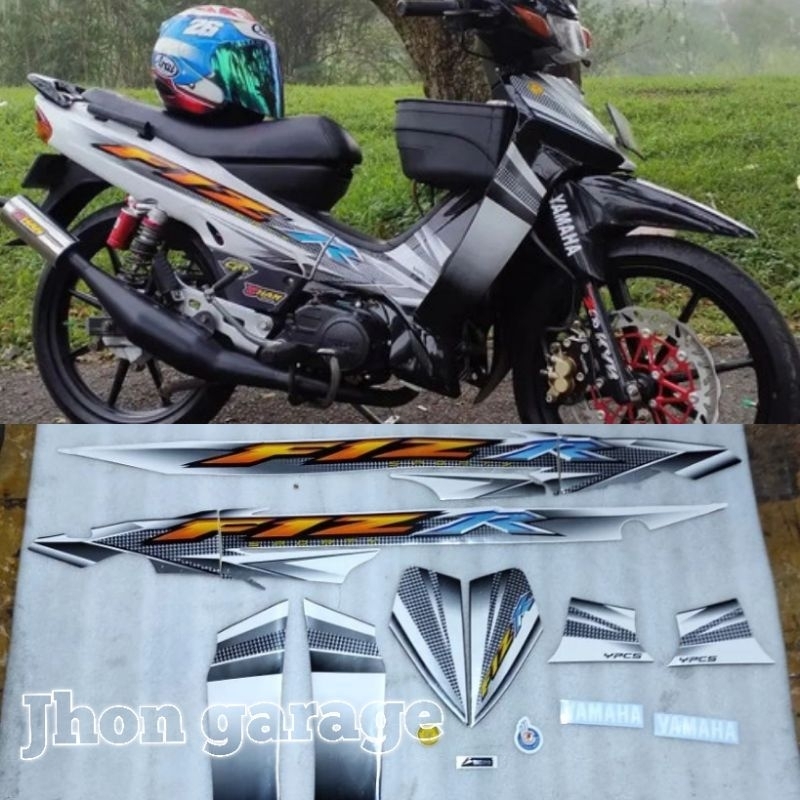 Lis stiker striping motor FIZ R warna hitam tahun 2004