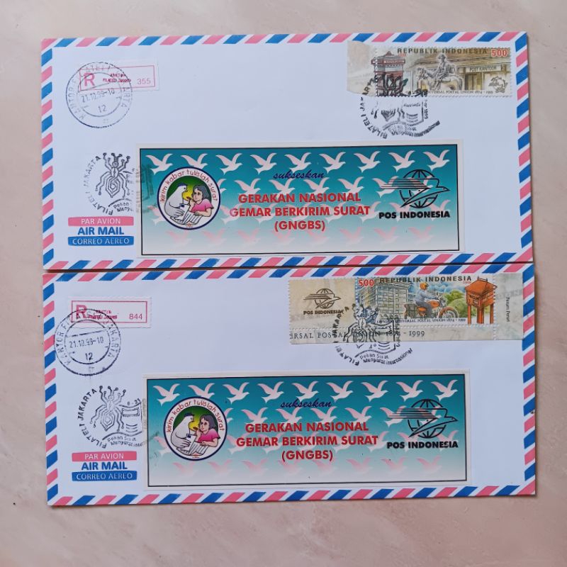 

Sampul Surat Indonesia 1999 Pekan Surat Menyurat Internasional - Gerakan Nasional Gemar Berkirim Surat (GNGBS) Set 2 pcs Mint