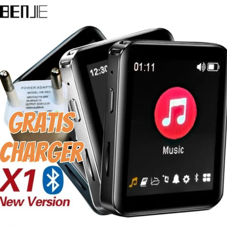 KODE U74Z Benjie X1 Layar Sentuh Bluetooth video metal mp3 Player portable FM radio full screen sepe