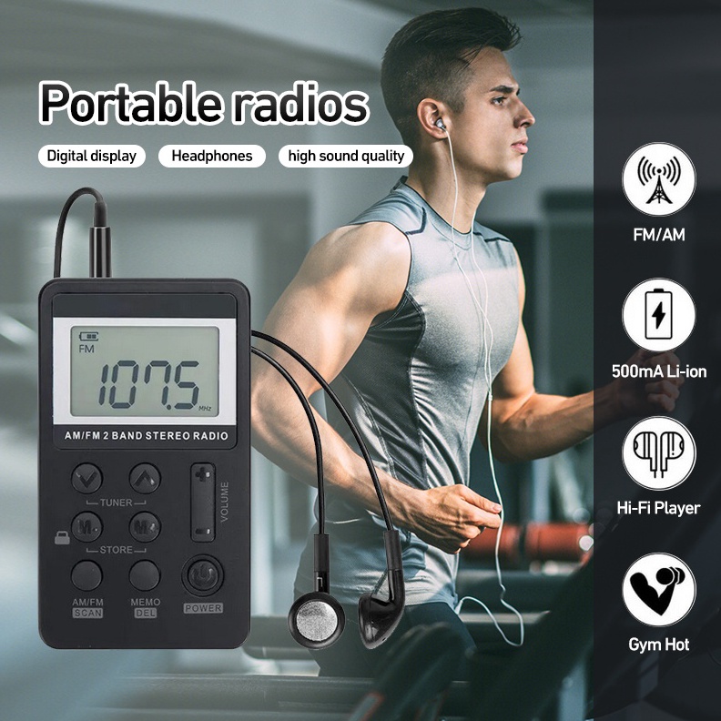 KODE V93D RADIO MINI PORTABLE INTERNATIONAL 2 BAND FM  AM SPEAKER RADIO STEREO BATERAI ATAU LISTRIK