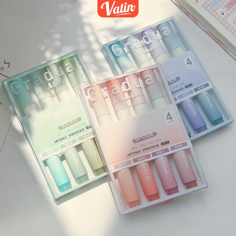 

Stabilo/Highlighter ujung 4 warna 4pcs/pak-Vatin_Shop