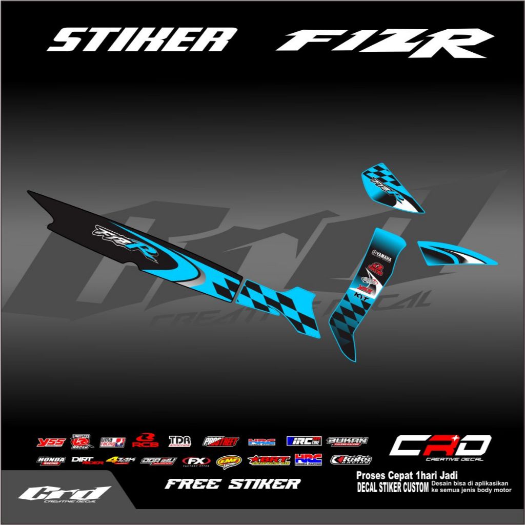 Striping Variasi Fiz R Motif Roadrace Semi Decal Striping Motor FIZ R Striping Motor Yamaha Fiz R