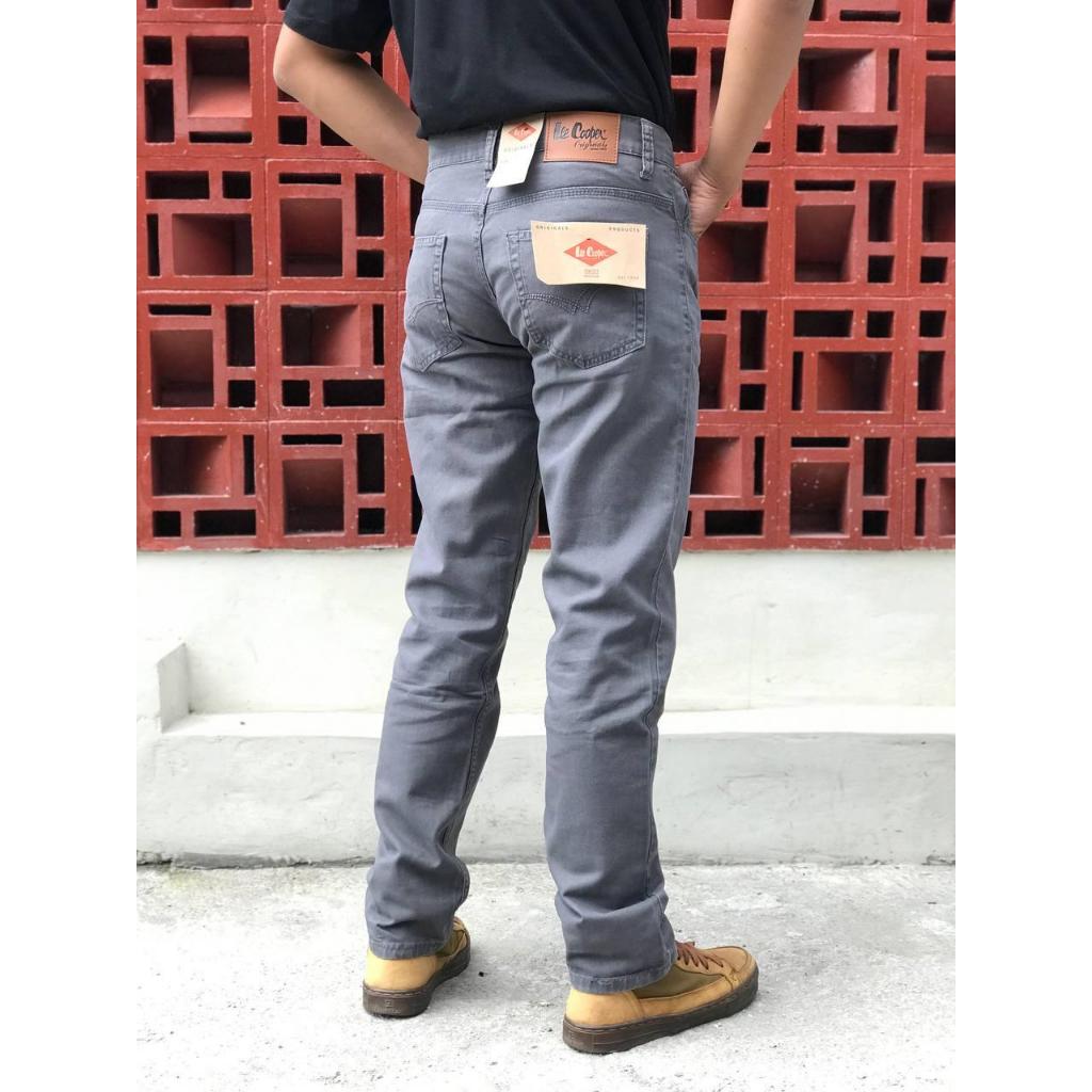 Lee Cooper Celana Panjang Pria bahan Cardinal Casual Abu Tua 28 - 38 Termurah COD Grade Ori Bahan Ny