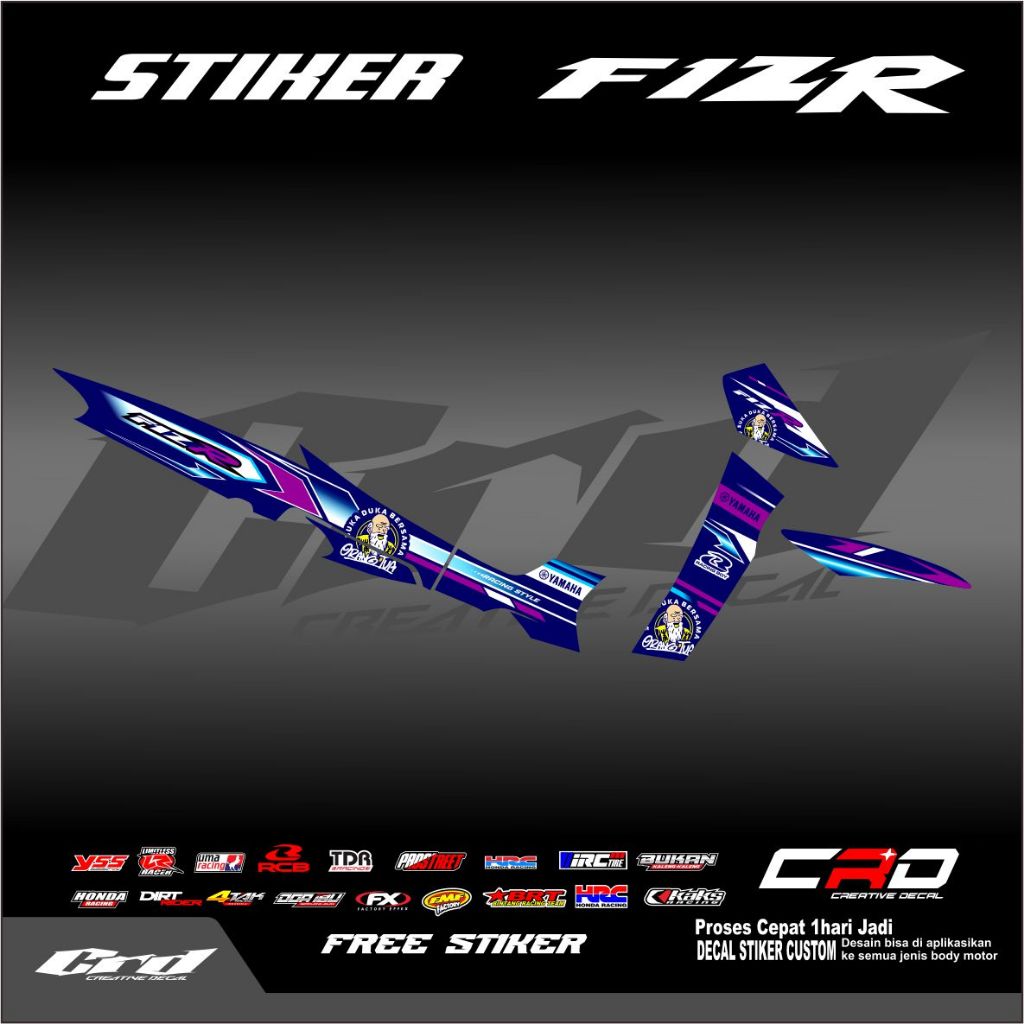Striping Variasi Fiz R Motif Roadrace Semi Decal Striping Motor FIZ R Striping Motor Yamaha Fiz R