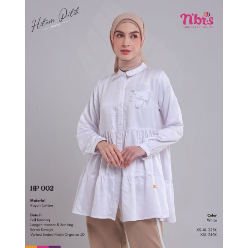 Atasan Nibras RESYA HP 002 TERBARU by Nibras ATASAN KEMEJA PUTIH WANITA