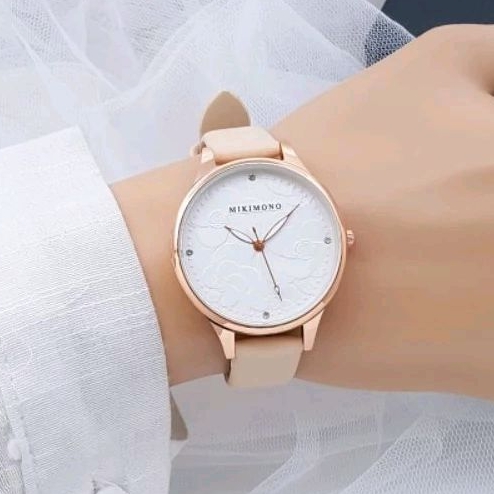 MIKIMONO WATCH 2306 - Jam Tangan Kulit Wanita / Jam Tangan Analog Kulit Wanita