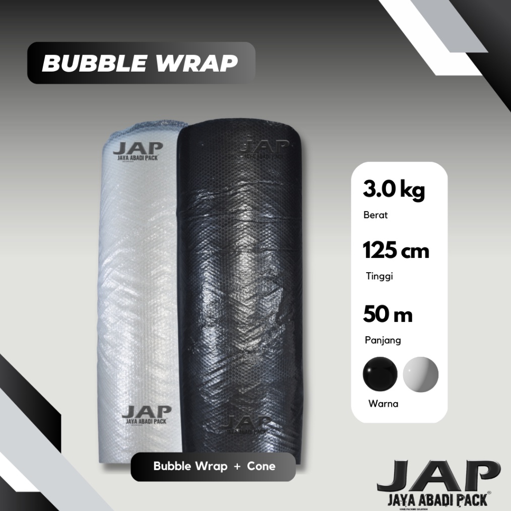 

KODE W83L Bubble Wrap Hitam 3 kg FULL 125cm x 5m GRADE B