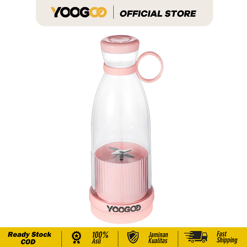YOOGOO Juicer Mini Portable Blender 300ml - Hijau, Merah Muda
