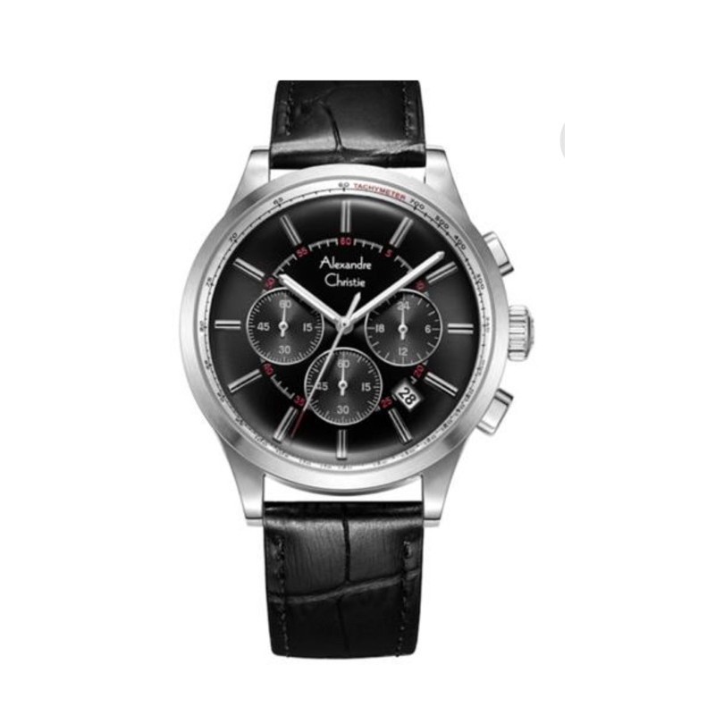 ORIGINAL Jam Tangan Pria Alexandre Christie AC 6574 / AC6574 Garansi 1 Tahun - Strap Leather