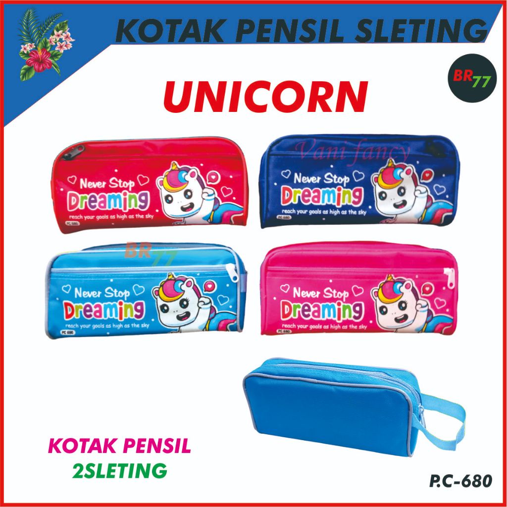 

KOTAK PENSIL SLETING UNICORN 680 / TEMPAT PENSIL SLETING GAMBAR FANCY ANAK-ANAK