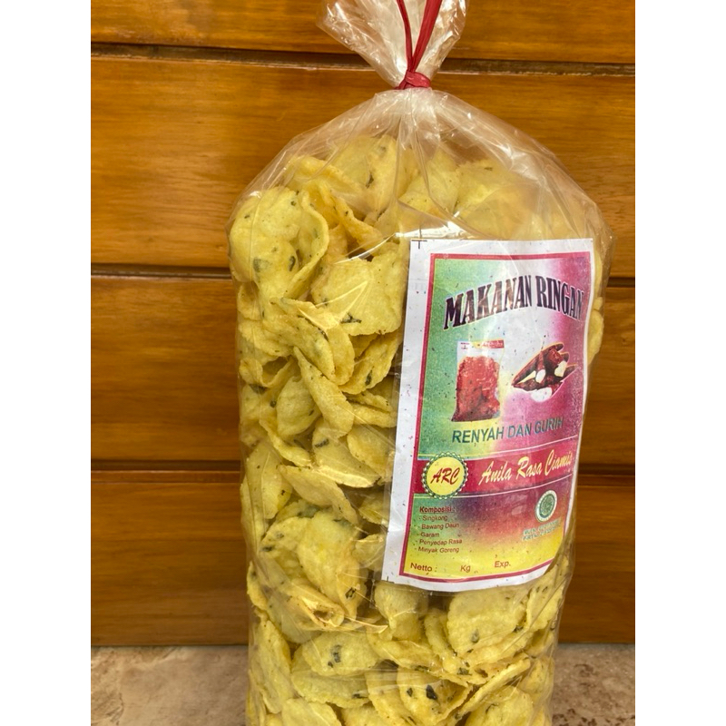 

Comring bawang dan kencur kemasan 1Kg keripik cemilan