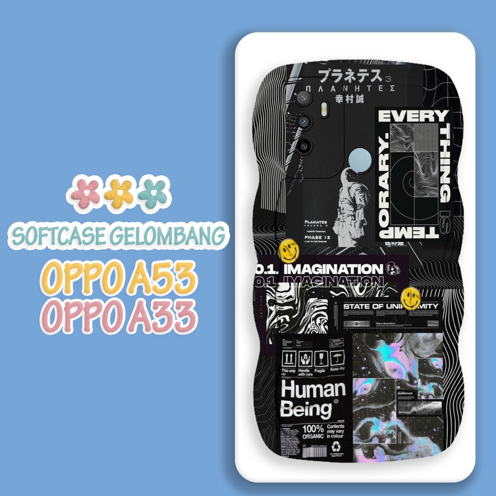 Softacase Gelombang Untuk OPPO A53 / A33 2020 Motif Kartun Softcase Protac camera Silikon Hardcase