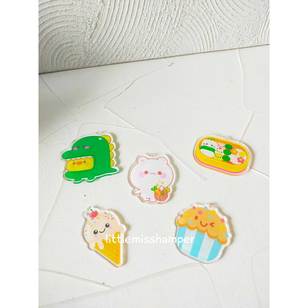 

Gantungan bag tag akrilik 3 mm charm print lucu imut
