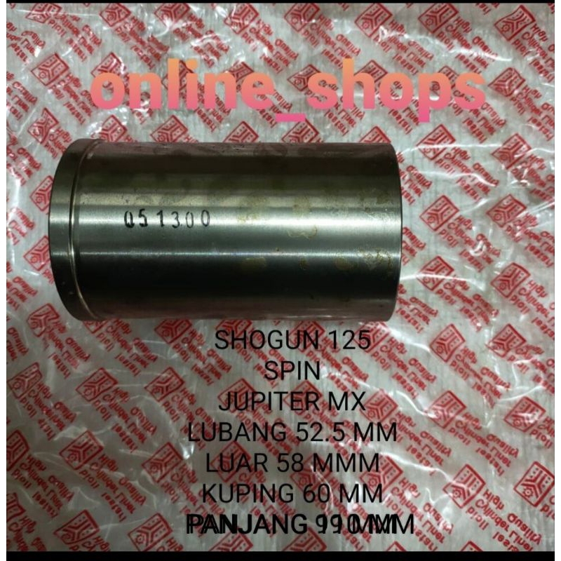 Cylinder liner foring boring bore up custom spin 125 jupiter mx ukuran lubang 52 luar 58 panjang 110