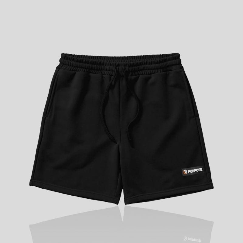 SPIRITTRAP - Celana kolor boardshort polos hitam lembut