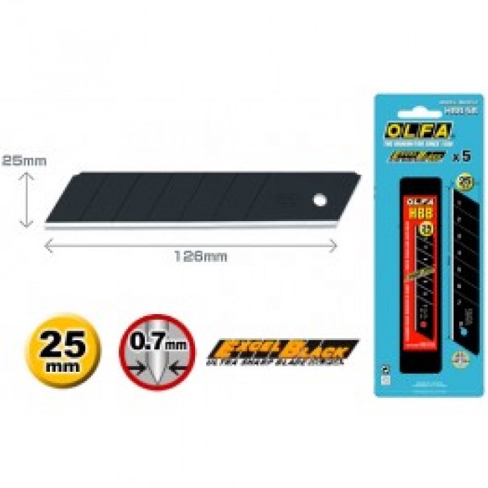 

KODE J39K OLFA Refill Pisau Cutter 25mm HBB5B 5pcspack Spare Blade