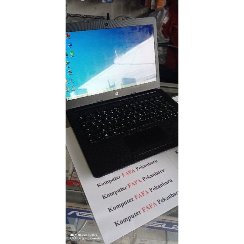Laptop seken HP 14 Amd A4-9125 Radeon R3 Ram 4gb SSD 256gb 14" W10 Kualitas Premium Body Mulus