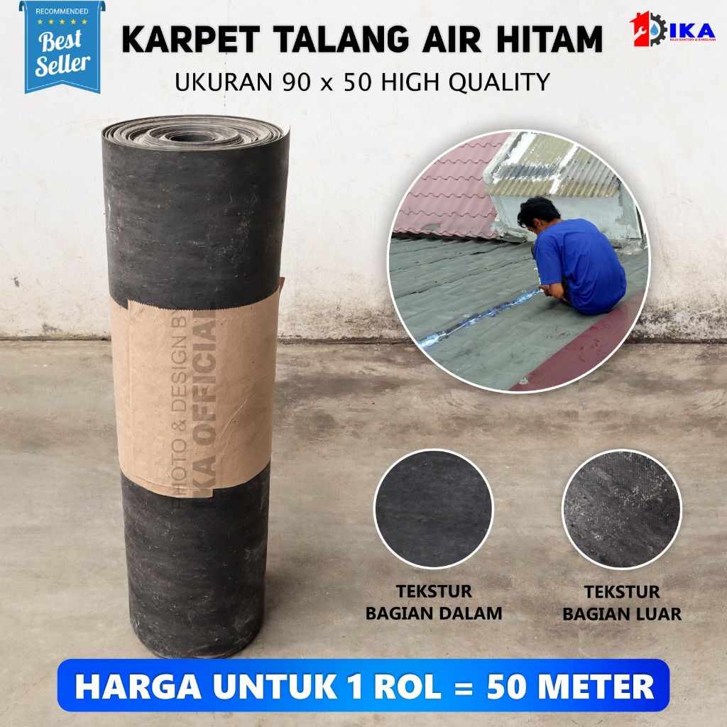 Karpet Talang Air Hitam Elastis 1 ROLL (50mtr) ukuran 90 (Actual 86cm) READY  karpet talang air hita