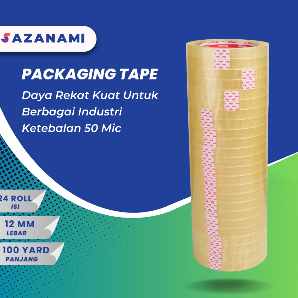 

KODE K4F ISOLASI BENING 12MM X 1Y SAZANAMI 12 LAKBAN SELOTIP BENING 1 PACK 24 ROLL