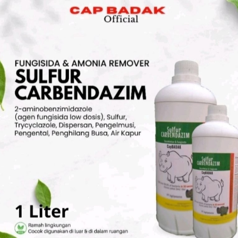 KODE G74U Desinfektan Cap Badak 1 liter  Sulfur Carbendazim  Fungisida  anti Jamur  Pertanian dan Pe