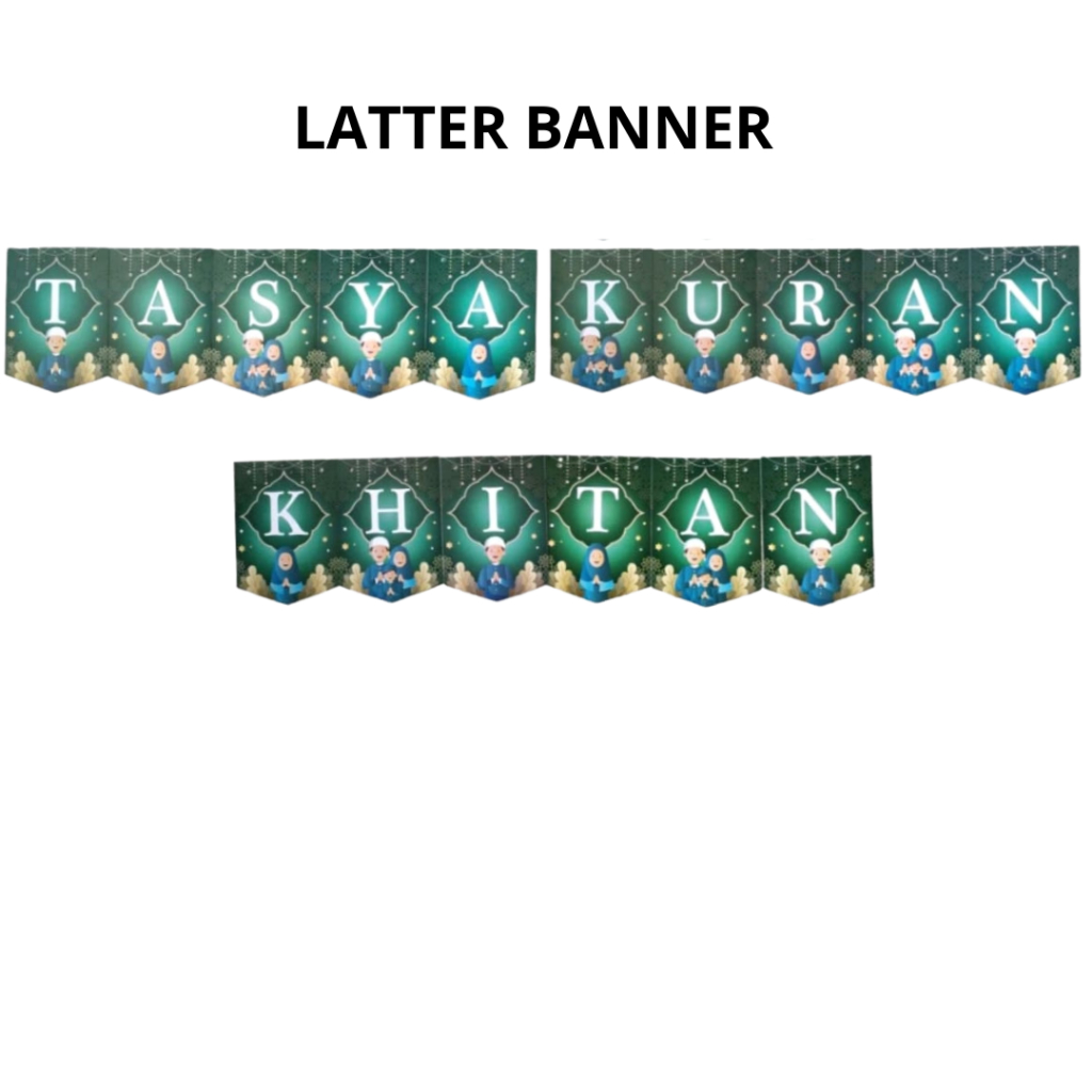 MS.PARTY LATTER BANNER TASYAKURAN KHITAN / BANNER KHITAN / BUNTING FLAG KHITAN