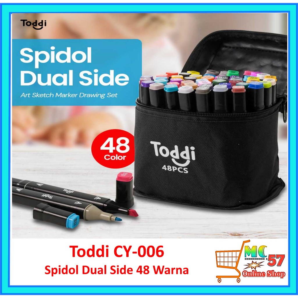 

Toddi CY-006 - Toddi Set Spidol Seni 48 Warna Sketsa Berkepala Ganda Spidol Berbasis Alkohol Berminyak untuk Manga Animasi - Spidol Dual Side Fine Art Marker 48 Color