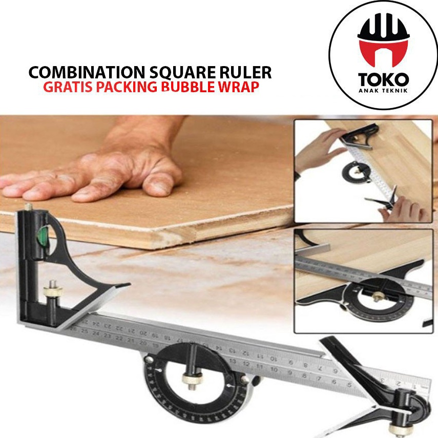 

KODE C34I Combination Square Ruler Siku Kombinasi Penggaris Waterpass