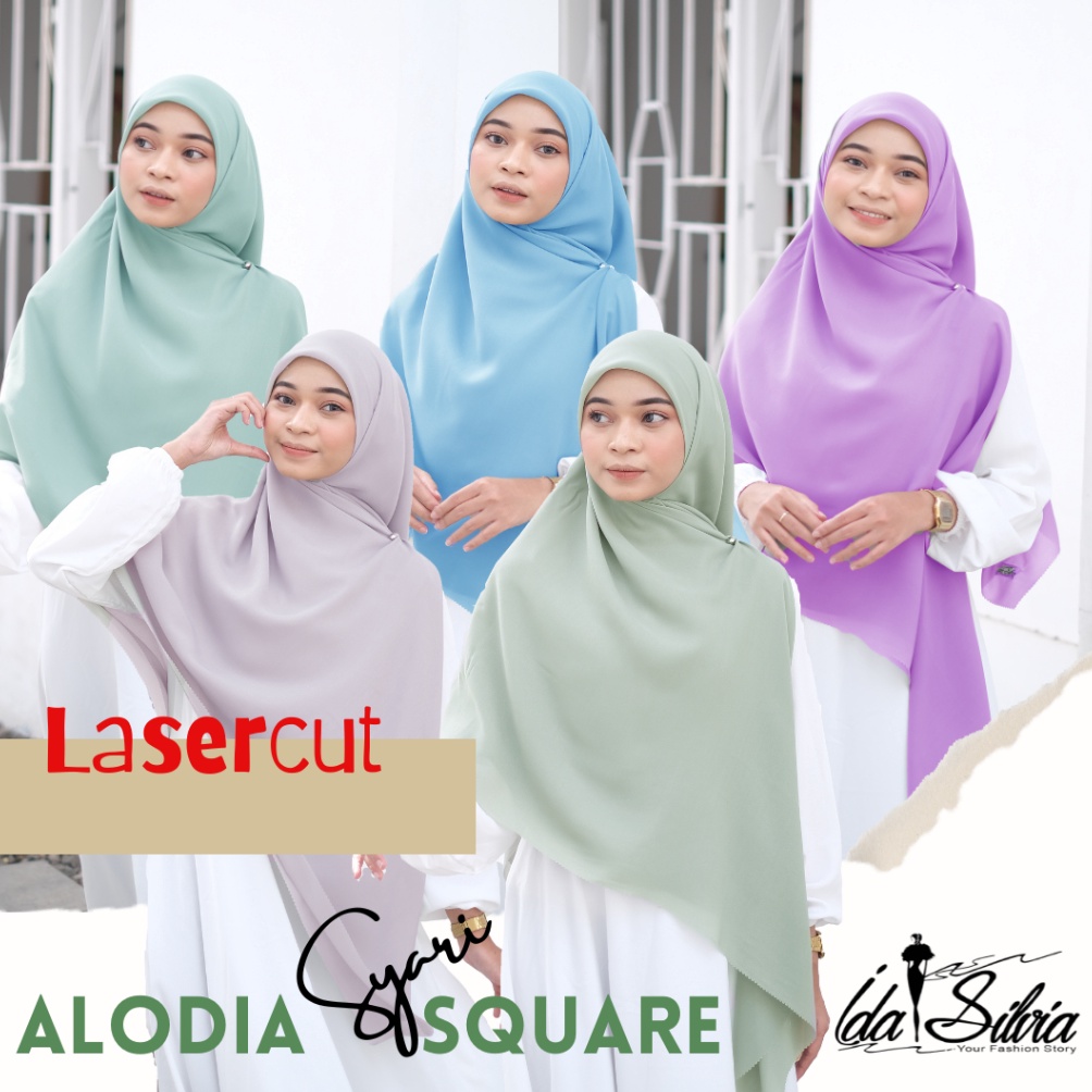 KODE Q47J Jilbab Segiempat SYARI Jumbo Kerudung Segi Empat Lasercut dan Jahit Tepi Syari Hijab squar