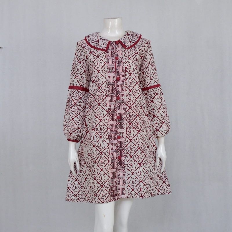 Tunik Batik Elegan Simpel model Cakrawati garutan, size s.m.l.xl.xxl.bahan katun halus, bisa dipesan Couple dan seragam.model lengan panjang