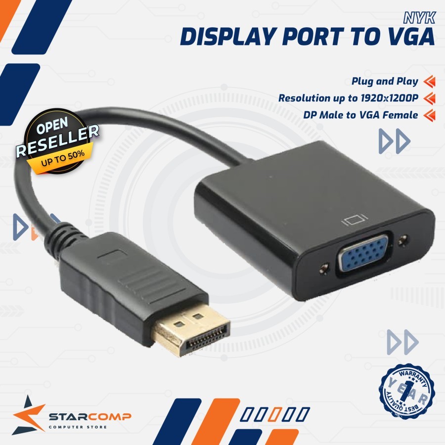 Converter Display Port to HDMI NYK Adapter DP to HDMI Laptop PC
