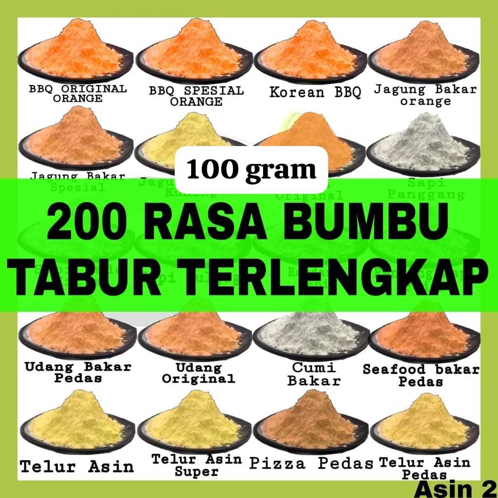 

Jual Bumbu Tabur Aneka Rasa Barbeque Jagung Sapi Seafood Telur Asin 100 Gram. Bubuk Rasa Mie Lidi Cimol Basreng Cilok Cilor Keripik Singkong Enak Soto Makaroni Kering barbekiu corn black pepper beef spicy prawn grilled squid salted egg korean barbecue bbq