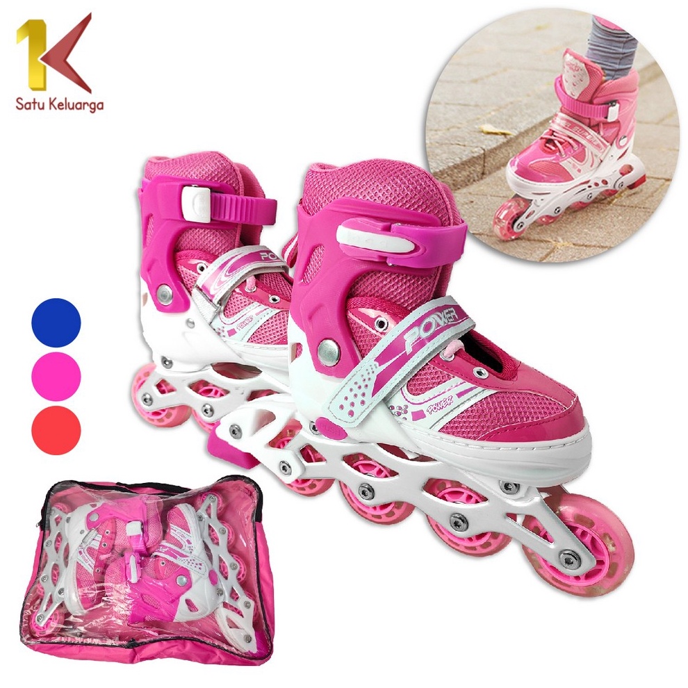 KODE F48W Satu Keluarga Sepatu Roda Anak O2 Sepatu Roda Bajaj Anak Laki dan Perempuan Inline Skate  