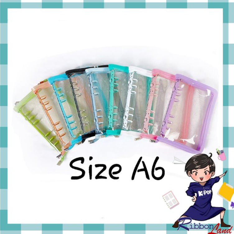

Gaya A6 Binder Zipper Resleting PVC Glitter