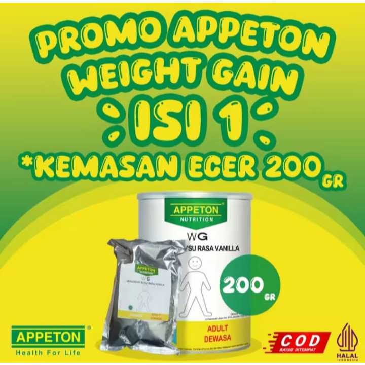 

TERLARIS APPETTON WG Susu pembentuk otot pembesar massa otot susu gym untuk pria dan wanita asli ori susu penambah berat badan whey protein