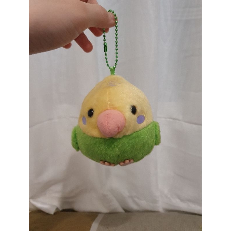 Amuse Keychain Plush Boneka Burung Kuning Hijau