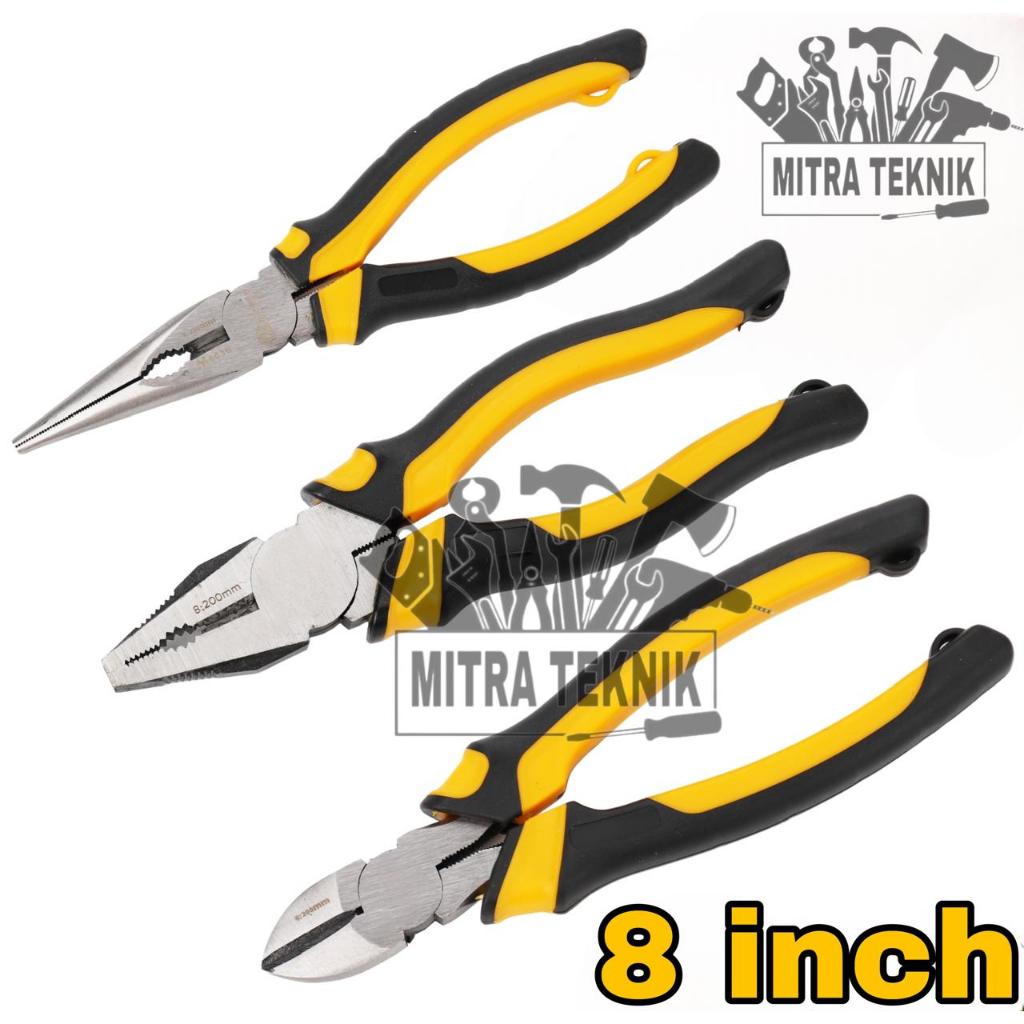 Tang 8 Inch Tang Jepit Kombinasi Lancip Potong Pliers 8 inch Crv